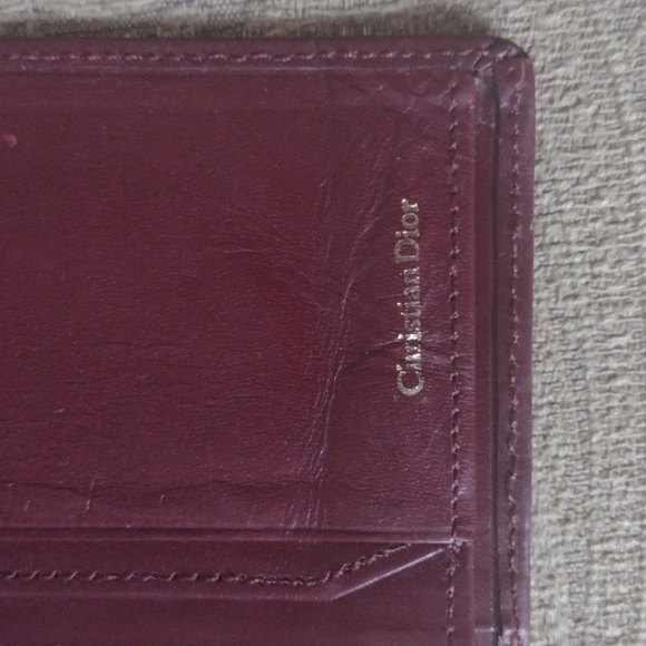 Dior Accessories Vintage Leather Christian Dior Checkbook Cover